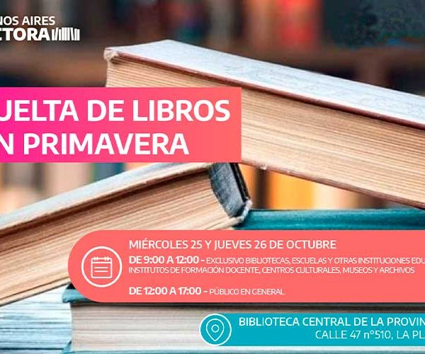 Se realizará una suelta de libros en la Biblioteca Central de la Provincia
