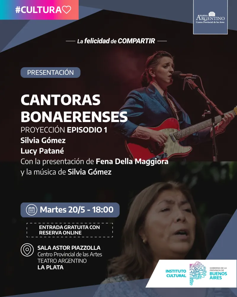 Se proyecta el primer episodio de la serie Cantoras Bonaerenses en el Teatro Argentino