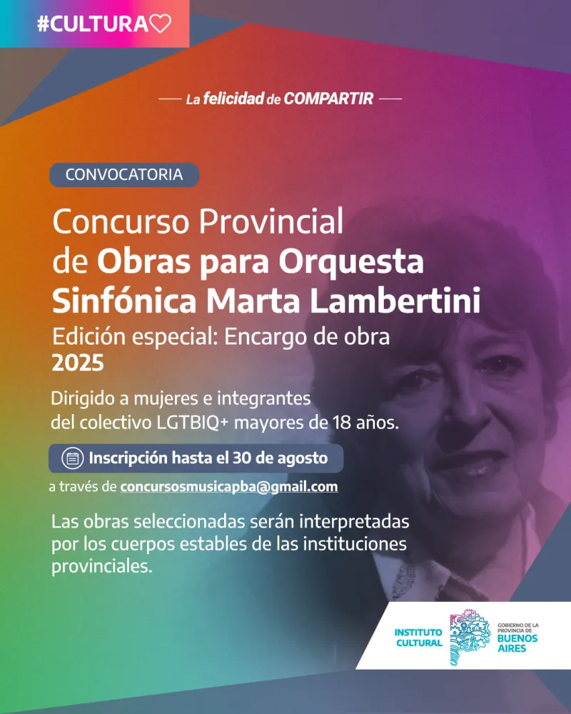 Tercera edición del Concurso Provincial de obras para Orquesta Sinfónica Marta Lambertini